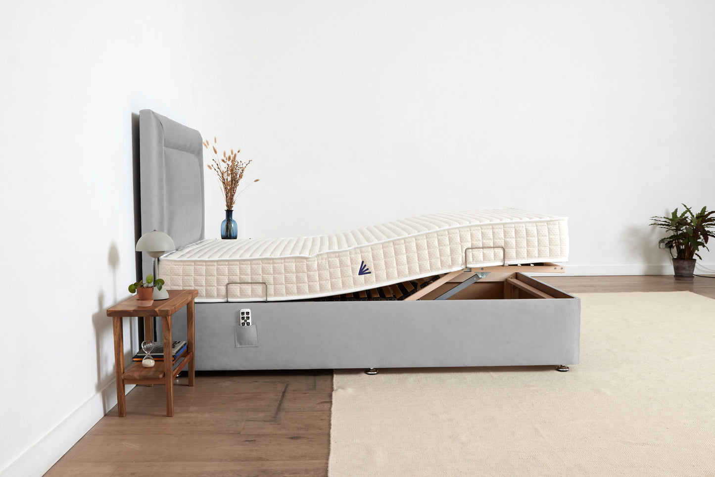 Single (4ft) Adjustable Bed - Grey