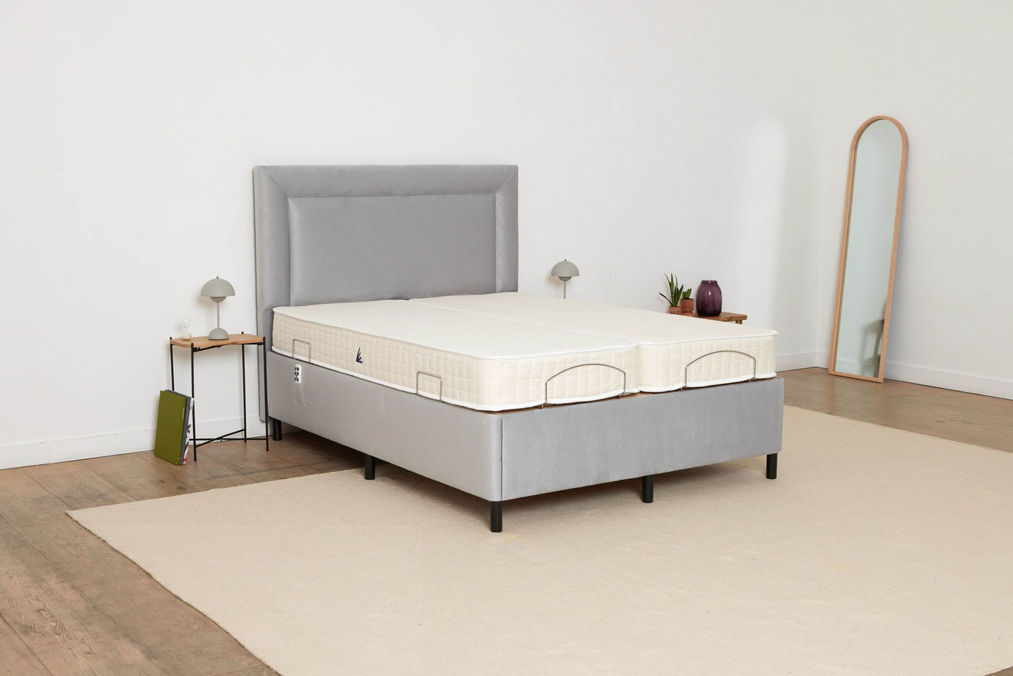 Double (5ft) Adjustable Bed - Grey