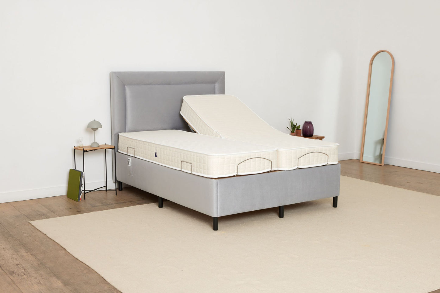 Double (5ft) Adjustable Bed - Grey