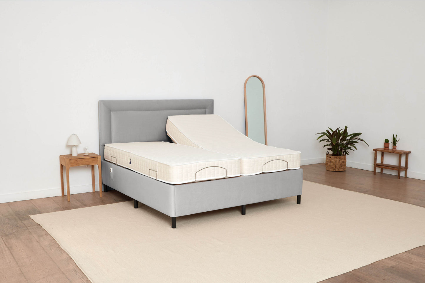 6 Foot Grey Adjustable Bed