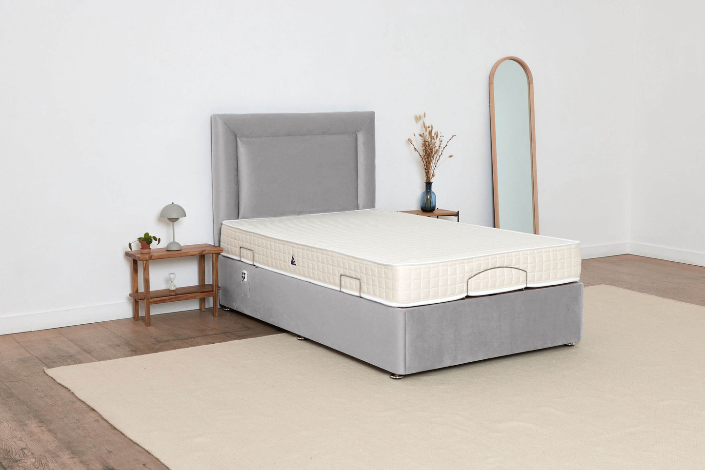 Single (4ft) Adjustable Bed - Grey