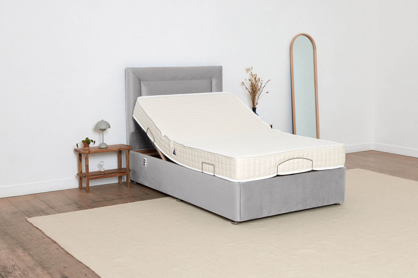 Single (4ft) Adjustable Bed - Grey